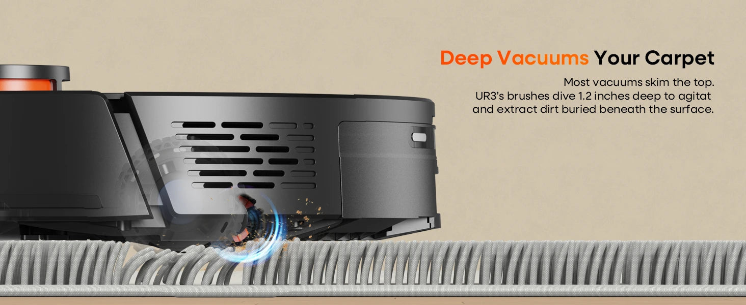 Brush dives 1.2 inches deep into carpet to agitate and extract buried dirt that others miss