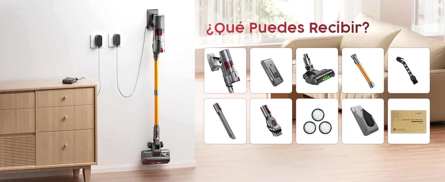Aspirador sin cable UNINELL UV5 y accesorios incluidos