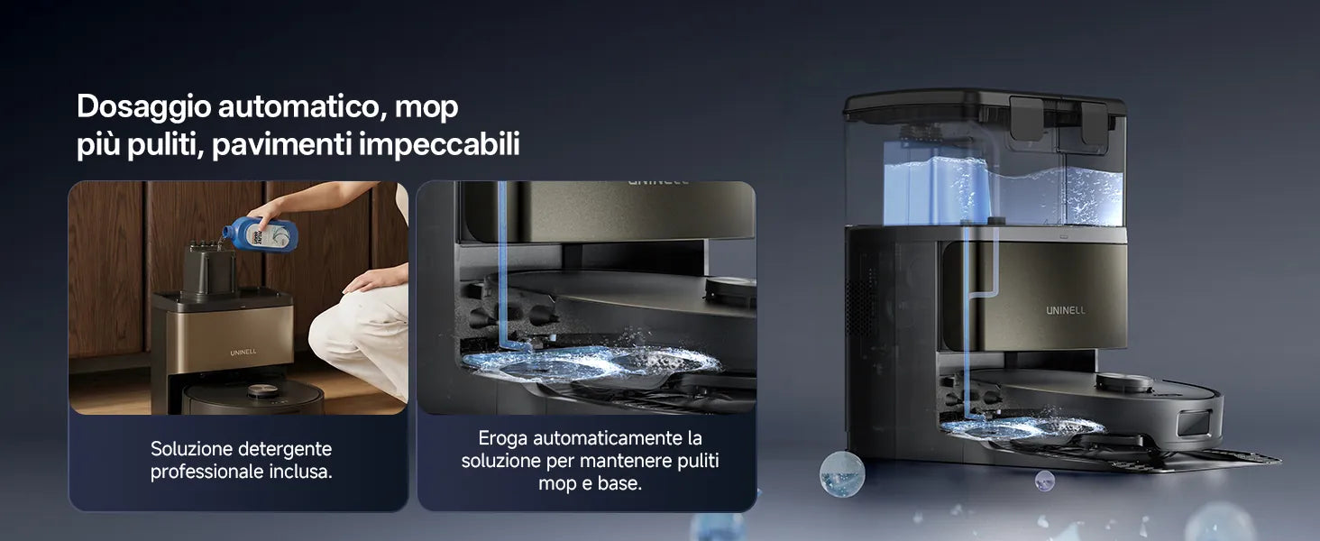 Dosaggio automatico, mop più pulito